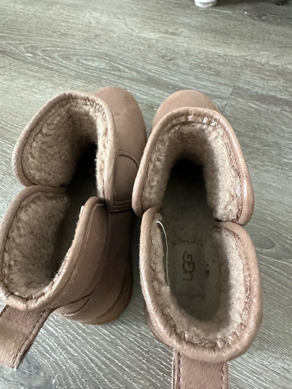 UGG Blush Taupe Ankle Boots with Shearling Lining